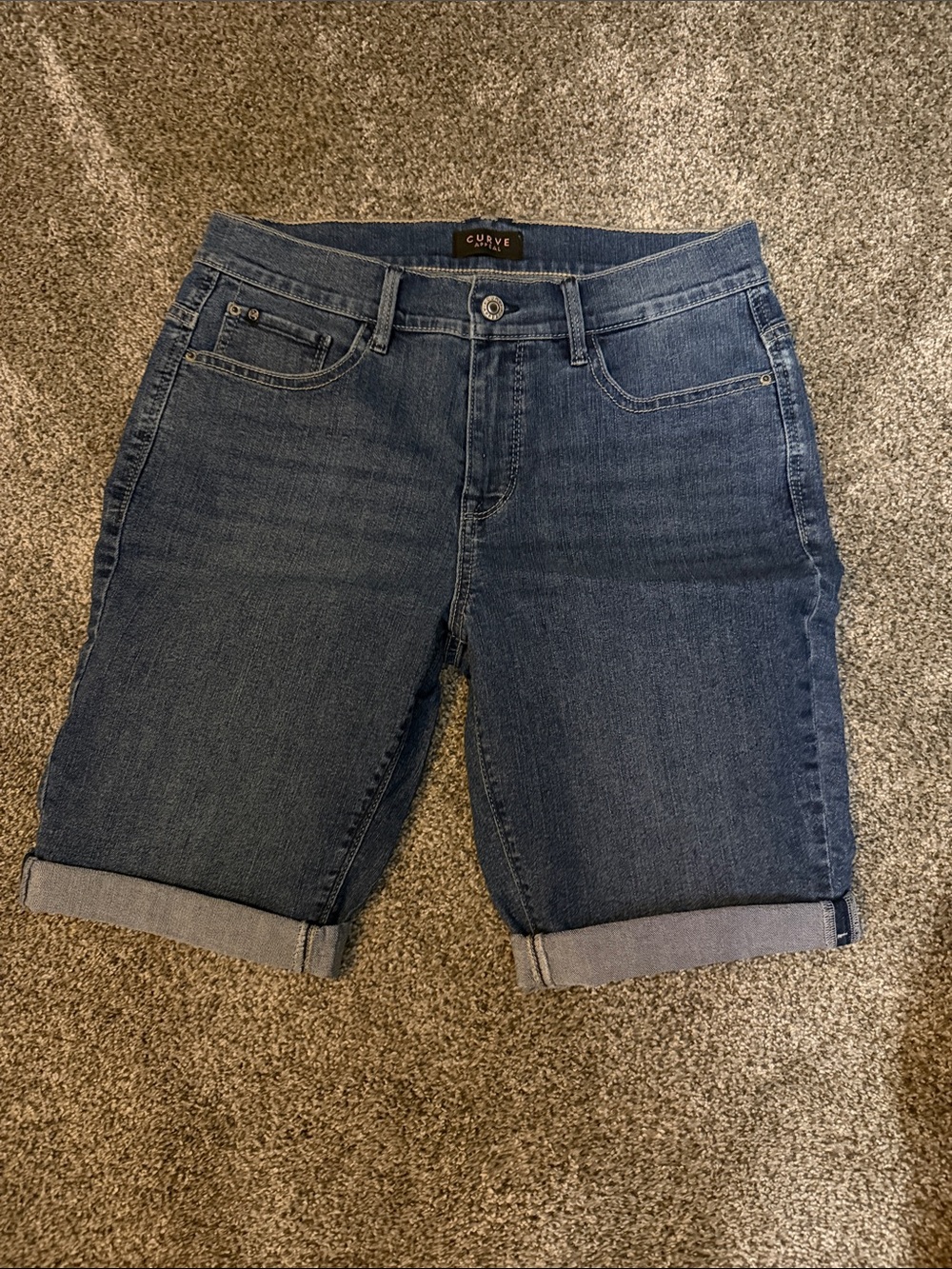 Curve Live-In Dark Indigo Denim Bermuda Shorts